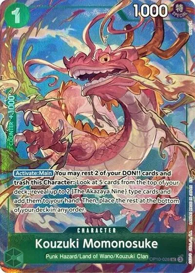 Carta OP10-028 Kouzuki Momonosuke (Premium Card Collection -Best Selection Vol. 4-)