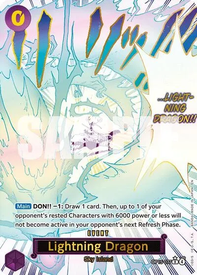 Carta OP15-077 Lightning Dragon (Alternate Art)